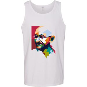 Gildan (2XL) Mahatma Gandhi Hindi Indian Hero White Basic Tank Top Singlet T Shirt Men Gildan (2XL) Mahatma Gandhi Hindi Indian Hero White Basic Tank Top Singlet T Shirt Men
