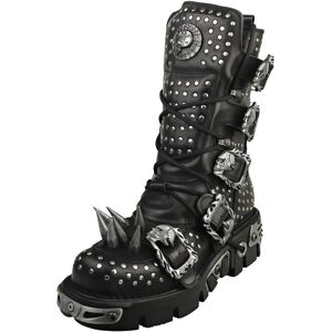 (4) New Rock Boot Metallic M-1535-s1 Unisex Platform Boots in Black Silver (4) New Rock Boot Metallic M-1535-s1 Unisex Platform Boots in Black Silver