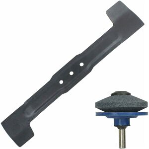 SPARES2GO Blade for Qualcast Power Trak 400 4000 40cm Lawnmower + Drill Sharpener SPARES2GO Blade for Qualcast Power Trak 400 4000 40cm Lawnmower + Drill Sharpener