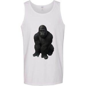 Gildan (M) Cool Gorilla Animal Jungle Design Mens White Basic Tank Top Singlet T Shirt Gildan (M) Cool Gorilla Animal Jungle Design Mens White Basic Tank Top Singlet T Shirt