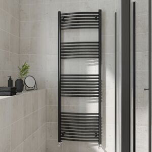 (Curved, 1800x600mm) Warmehaus Heated Towel Rail Black Bathroom Ladder Style Rad (Curved, 1800x600mm) Warmehaus Heated Towel Rail Black Bathroom Ladder Style Rad