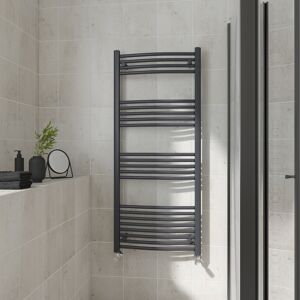 (Curved, 1400x600mm) Warmehaus Heated Towel Rail Anthracite Bathroom Ladder Styl (Curved, 1400x600mm) Warmehaus Heated Towel Rail Anthracite Bathroom Ladder Styl