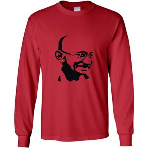 Gildan (L) Mahatma Gandhi Hindi Indian Hero Men Long Sleeve T-Shirt Red Basic Tee Top Gildan (L) Mahatma Gandhi Hindi Indian Hero Men Long Sleeve T-Shirt Red Basic Tee Top