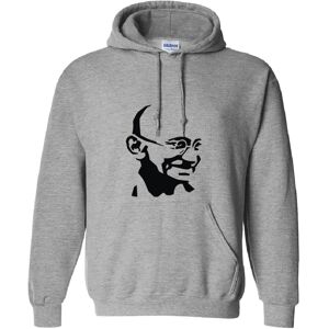Gildan 4XL Mahatma Gandhi Indian Hero Sport Grey Hoodie - Hoodie Gildan 4XL Mahatma Gandhi Indian Hero Sport Grey Hoodie - Hoodie