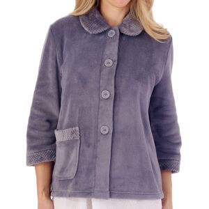 (Grey, XXXL - UK 28/30) Slenderella Womens Button Up Soft Fleece Waffle Detail (Grey, XXXL - UK 28/30) Slenderella Womens Button Up Soft Fleece Waffle Detail