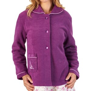 (Plum, Large - UK 16/18) Slenderella Womens Button Up Boucle Fleece Embroidered (Plum, Large - UK 16/18) Slenderella Womens Button Up Boucle Fleece Embroidered