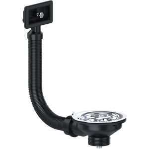 SPARES2GO Sink Strainer Basket Square Overflow Waste Drain Plug Chrome Plated Stainless St SPARES2GO Sink Strainer Basket Square Overflow Waste Drain Plug Chrome Plated Stainless St