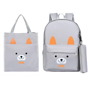 GreenZech (Light Grey) 3 Pcs School Bag Sets Canvas Backpack Shoulder Bags Handbag Camping GreenZech (Light Grey) 3 Pcs School Bag Sets Canvas Backpack Shoulder Bags Handbag Camping