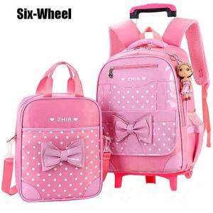GreenZech (Pink, Two-wheel) 25L 2Pcs Children Trolley Backpack Shoulder Bag Camping Trolle GreenZech (Pink, Two-wheel) 25L 2Pcs Children Trolley Backpack Shoulder Bag Camping Trolle