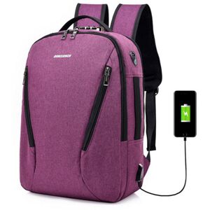 GreenZech (Purple) 17L Anti-theft Men Women Laptop Notebook Backpack USB Charging Port Loc GreenZech (Purple) 17L Anti-theft Men Women Laptop Notebook Backpack USB Charging Port Loc