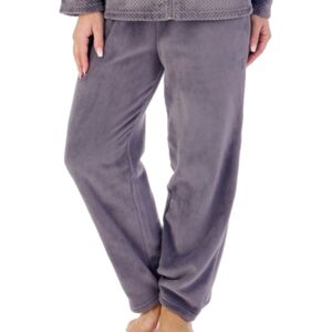 (Grey - Lounge Pants, Small - UK 10/12) Slenderella Ladies Fleece Pyjamas Zip Up (Grey - Lounge Pants, Small - UK 10/12) Slenderella Ladies Fleece Pyjamas Zip Up