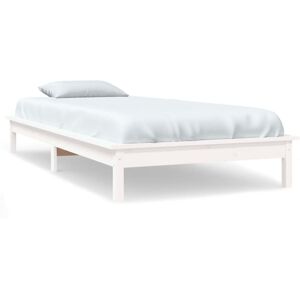 vidaXL Solid Wood Pine Bed Frame - 90x190 cm - White - Bed Type vidaXL Solid Wood Pine Bed Frame - 90x190 cm - White - Bed Type
