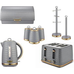 Tower Empire Grey Kettle Toaster Canisters Bread Bin Mug Tree Towel Pole Set of Tower Empire Grey Kettle Toaster Canisters Bread Bin Mug Tree Towel Pole Set of