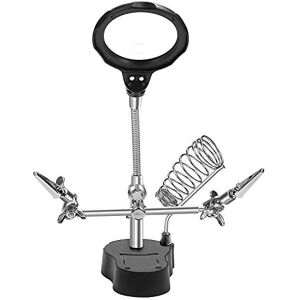 Kurtzy Helping Hands Stand with LED Light Magnifying Glass Soldering Iron Holder 35X12x Kurtzy Helping Hands Stand with LED Light Magnifying Glass Soldering Iron Holder 35X12x
