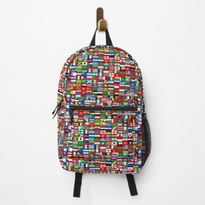 Famgem Backpack The World's Flags School Bag Travel 15" Famgem Backpack The World's Flags School Bag Travel 15"