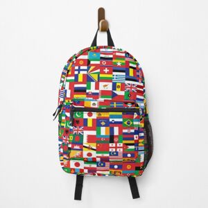 Famgem Backpack Flags Of The World Quiz School Bag Travel 15" Famgem Backpack Flags Of The World Quiz School Bag Travel 15"