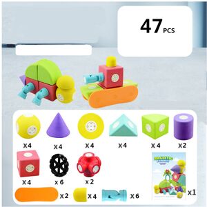 YETP STAR (47PCS) Magnetic Foam Building Blocks Set DIY Assembly Magnet Educational Learni YETP STAR (47PCS) Magnetic Foam Building Blocks Set DIY Assembly Magnet Educational Learni