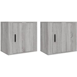(Grey sonoma, 2 x Bedside cabinet) vidaXL 1/2x Wall-mounted Bedside Cabinet Floa (Grey sonoma, 2 x Bedside cabinet) vidaXL 1/2x Wall-mounted Bedside Cabinet Floa
