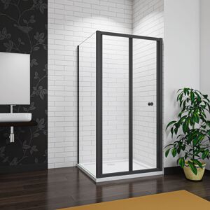 AICA (Door Width: 760mm; Side Panel: no side panel) Bathroom Matt Black Bi Fold Showe AICA (Door Width: 760mm; Side Panel: no side panel) Bathroom Matt Black Bi Fold Showe