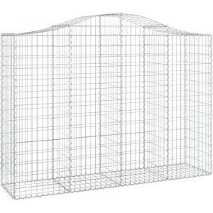 vidaXL Arched Gabion Basket 200x50x140/160 cm Galvanised Iron - Gabion Basket vidaXL Arched Gabion Basket 200x50x140/160 cm Galvanised Iron - Gabion Basket