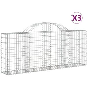 vidaXL Arched Gabion Basket 3 pcs - Garden Wall vidaXL Arched Gabion Basket 3 pcs - Garden Wall