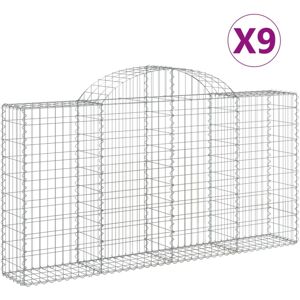 vidaXL Galvanised Iron Arched Gabion Basket 9 pcs - Garden Wall vidaXL Galvanised Iron Arched Gabion Basket 9 pcs - Garden Wall