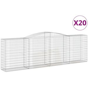 vidaXL Arched Gabion Basket - 20 pcs, 400x50x120/140 cm, Silver - Gabion Basket vidaXL Arched Gabion Basket - 20 pcs, 400x50x120/140 cm, Silver - Gabion Basket