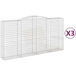vidaXL Arched Gabion Basket 3 pcs - Garden Decorative Noise Barrier vidaXL Arched Gabion Basket 3 pcs - Garden Decorative Noise Barrier