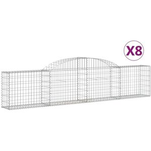 vidaXL Arched Gabion Baskets 8 pcs - Garden Decorative Wall vidaXL Arched Gabion Baskets 8 pcs - Garden Decorative Wall