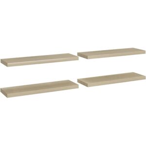 vidaXL Floating Wall Shelves - 4 pcs Oak - 80x23.5x3.8 cm - Wall Shelves vidaXL Floating Wall Shelves - 4 pcs Oak - 80x23.5x3.8 cm - Wall Shelves