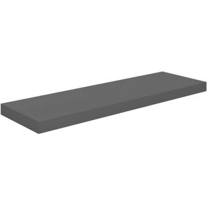 vidaXL Floating Wall Shelf High Gloss Grey 80x23.5x3.8 cm; Invisible Mount, 10 k vidaXL Floating Wall Shelf High Gloss Grey 80x23.5x3.8 cm; Invisible Mount, 10 k