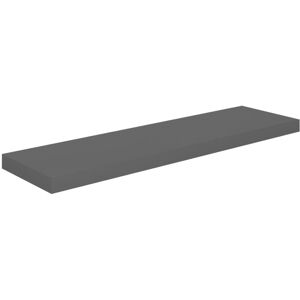 vidaXL Floating Wall Shelf High Gloss Grey 90x23.5x3.8 cm MDF Display Rack vidaXL Floating Wall Shelf High Gloss Grey 90x23.5x3.8 cm MDF Display Rack
