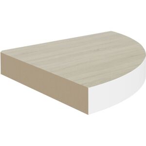 vidaXL Wall Corner Shelf Oak and White MDF - Wall Mount Corner Display Shelf Rack vidaXL Wall Corner Shelf Oak and White MDF - Wall Mount Corner Display Shelf Rack