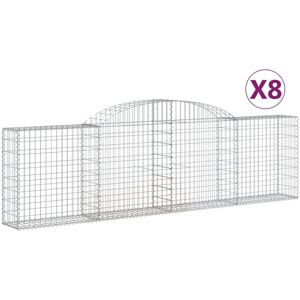 vidaXL Arched Gabion Baskets 8 pcs 300x30x80/100 cm - Gabion Baskets vidaXL Arched Gabion Baskets 8 pcs 300x30x80/100 cm - Gabion Baskets