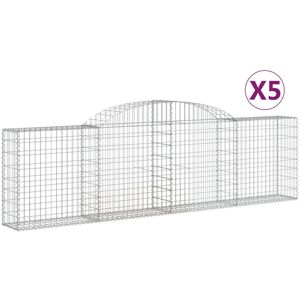 vidaXL Arched Gabion Basket - 5 pcs, 300x30x80/100 cm - Garden Decor vidaXL Arched Gabion Basket - 5 pcs, 300x30x80/100 cm - Garden Decor