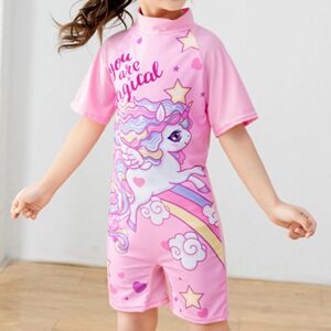 DreamSilent (#4 Pink Unicorn, L(5-6 Years)) Girls One Piece Swimsuit Surf Suit Cartoon Print DreamSilent (#4 Pink Unicorn, L(5-6 Years)) Girls One Piece Swimsuit Surf Suit Cartoon Print