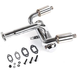 Tlily CNC Metal 2X Twin Exhaust Pipe with Muffler for 1/5 Rovan Baja 5B 5T 5SC RC Tlily CNC Metal 2X Twin Exhaust Pipe with Muffler for 1/5 Rovan Baja 5B 5T 5SC RC