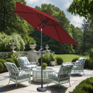 Green Bay (Wine) Greenbay 2.5M Round Garden Parasol Umbrella Patio Outdoor Sun Shade Crank Green Bay (Wine) Greenbay 2.5M Round Garden Parasol Umbrella Patio Outdoor Sun Shade Crank