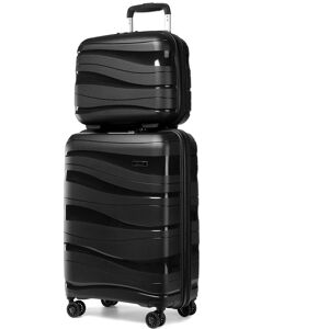Unbranded (Black, 14/20 inch) One Or Four Pieces Lightweight PP Hard Shell Suitcase With T Unbranded (Black, 14/20 inch) One Or Four Pieces Lightweight PP Hard Shell Suitcase With T