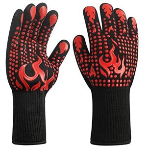 XiangJunly A Pair/2 Pcs Grilling BBQ Gloves, Heat Resistant Oven Mitts, 1472 Extreme Heat R XiangJunly A Pair/2 Pcs Grilling BBQ Gloves, Heat Resistant Oven Mitts, 1472 Extreme Heat R