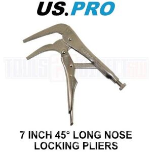 US PRO Tools 7 Inch 45 Long Nose Locking Pliers Mole Grips 5891 US PRO Tools 7 Inch 45 Long Nose Locking Pliers Mole Grips 5891