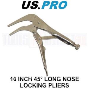 US PRO Tools 10 Inch 45 Long Nose Locking Pliers Mole Grips 5892 US PRO Tools 10 Inch 45 Long Nose Locking Pliers Mole Grips 5892