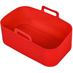 SPARES2GO Basket for Geepas Vortex 9L Dual Air Fryer Drawer Liner Silicone Pot Red SPARES2GO Basket for Geepas Vortex 9L Dual Air Fryer Drawer Liner Silicone Pot Red