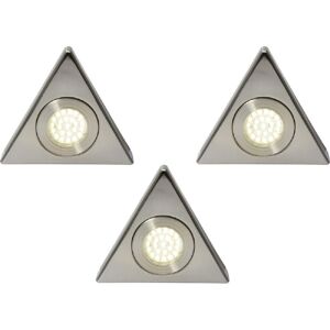 Litecraft Under Cabinet Triangular LED Satin Nickel - 3 Pack Clearance Litecraft Under Cabinet Triangular LED Satin Nickel - 3 Pack Clearance