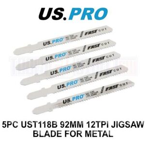 US PRO Tools 5pc UST118B 92mm 12TPI Jigsaw Blade For Metal 9185 US PRO Tools 5pc UST118B 92mm 12TPI Jigsaw Blade For Metal 9185