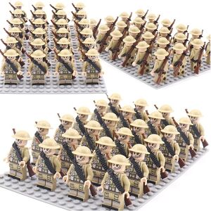 Sunvivid (British Army-A) Set 24pc WWII Army Military Mini Figures Building Kit fit for L Sunvivid (British Army-A) Set 24pc WWII Army Military Mini Figures Building Kit fit for L