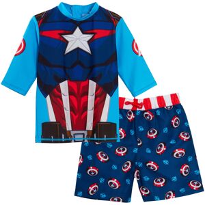 Marvel (4-5 Years) Captain America Swim Shorts + Rash Vest 2 Piece Swim Set Surf Top + Marvel (4-5 Years) Captain America Swim Shorts + Rash Vest 2 Piece Swim Set Surf Top +