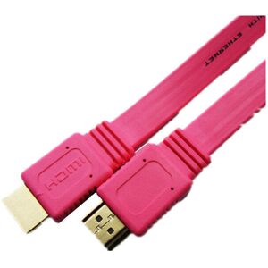 GreenZech (Pink) 3M 14 Pin Flat High Definition Multimedia Interface Cable Type A to Type GreenZech (Pink) 3M 14 Pin Flat High Definition Multimedia Interface Cable Type A to Type