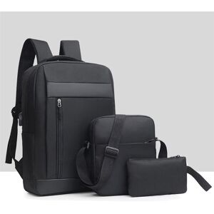 GreenZech (Black) 3Pcs Men Backpack Set USB Charging Laptop Bag Multifunctional Casual Tra GreenZech (Black) 3Pcs Men Backpack Set USB Charging Laptop Bag Multifunctional Casual Tra