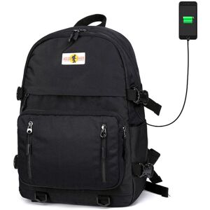 GreenZech (Black) 18-inch Backpacks Laptop Bag USB Charging Women Female School Bag Travel GreenZech (Black) 18-inch Backpacks Laptop Bag USB Charging Women Female School Bag Travel